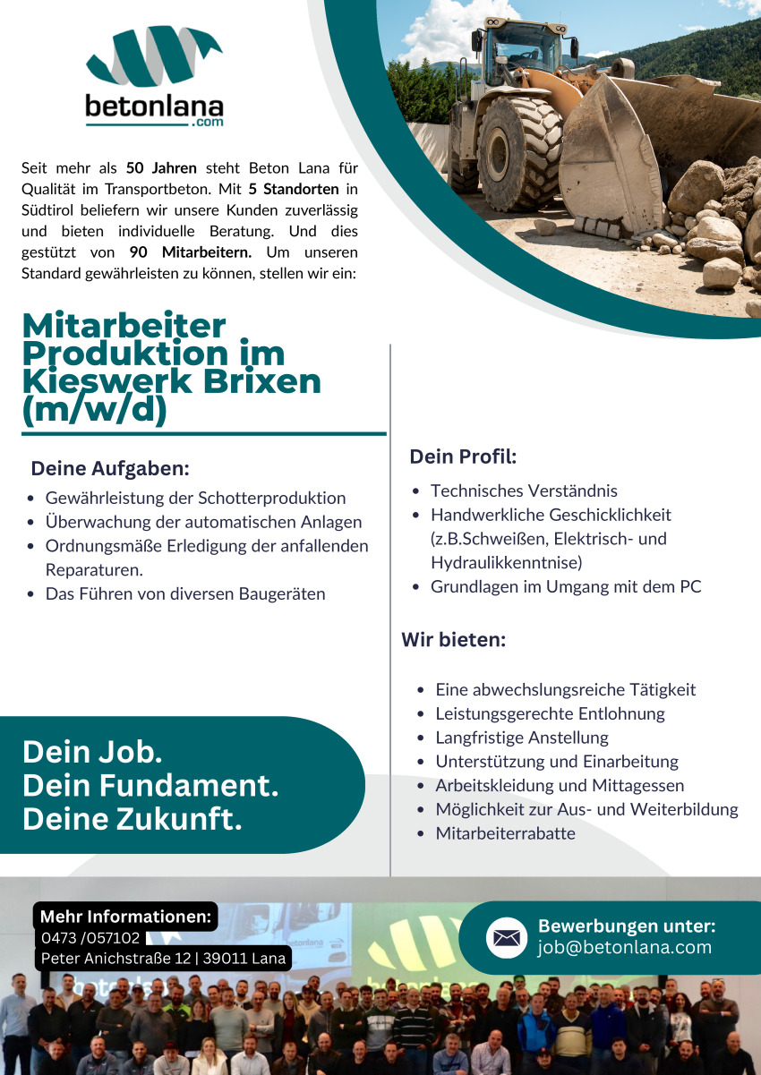 Mitarbeiter Produktion Kieswerk (m/w/d)