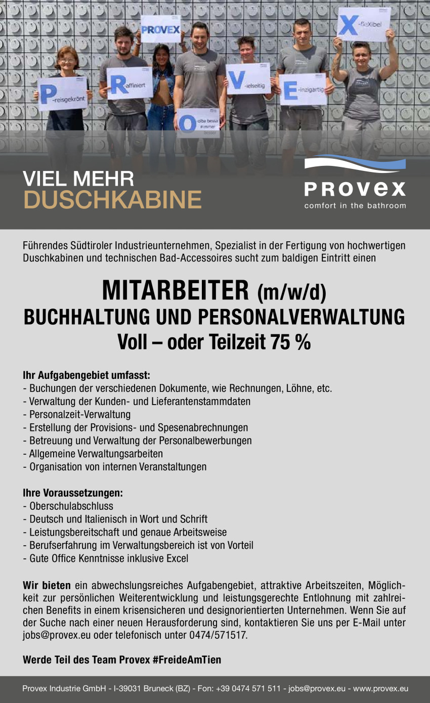 Mitarbeiter (m/w/d) Buchhaltung und Personalverwaltung (Voll- oder Teilzeit 75 %)