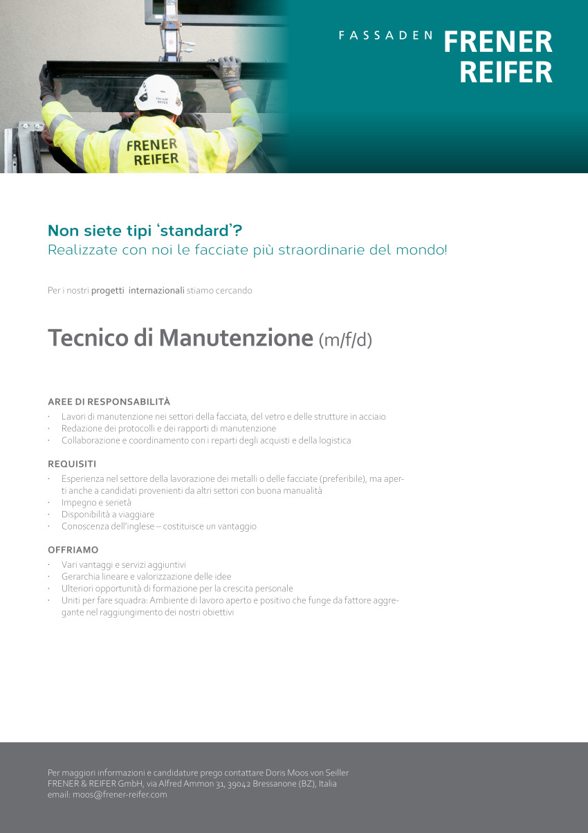 Tecnico di Manutenzione (m/f/d)