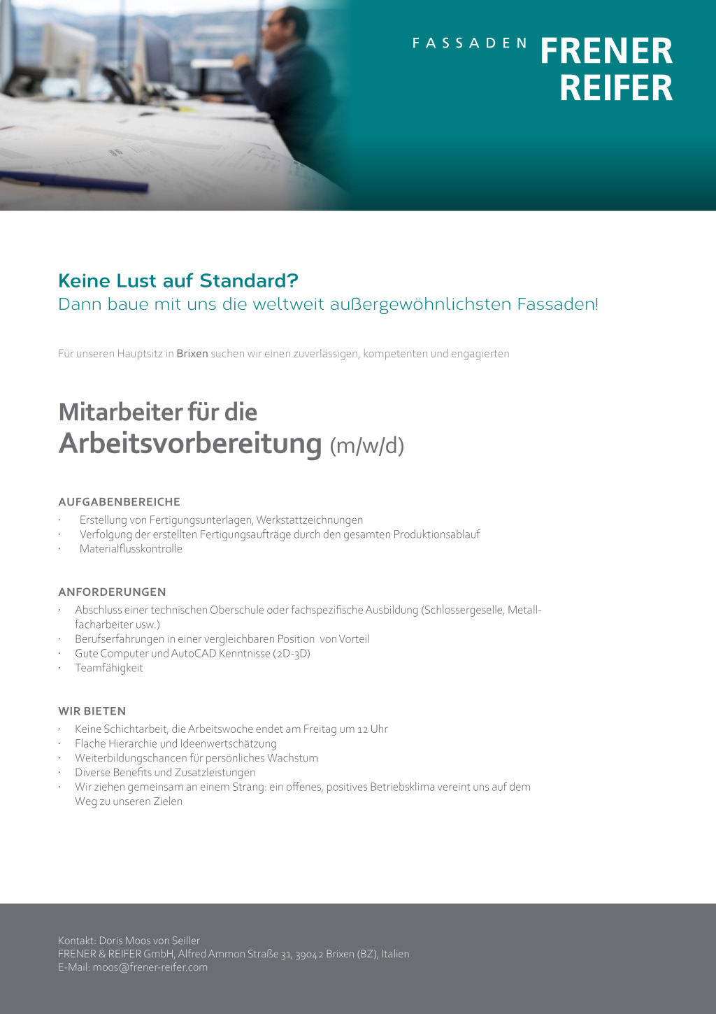 Mitarbeiter für die Arbeitsvorbereitung (m/w/d)