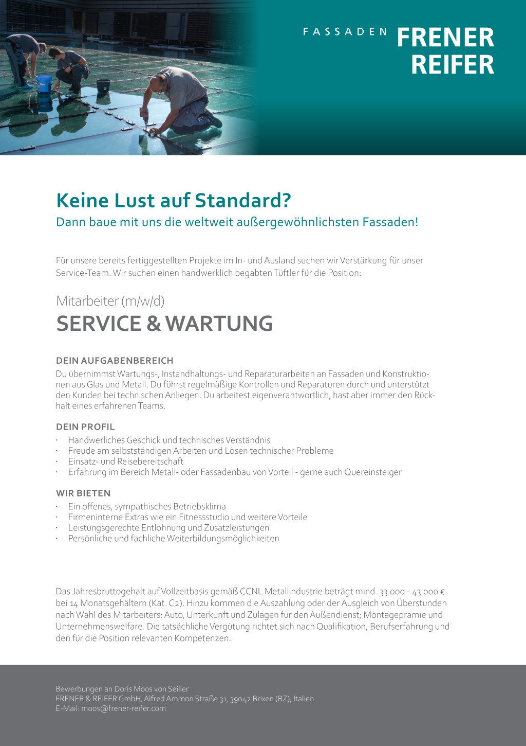 Mitarbeiter (m/w/d) Service & Wartung