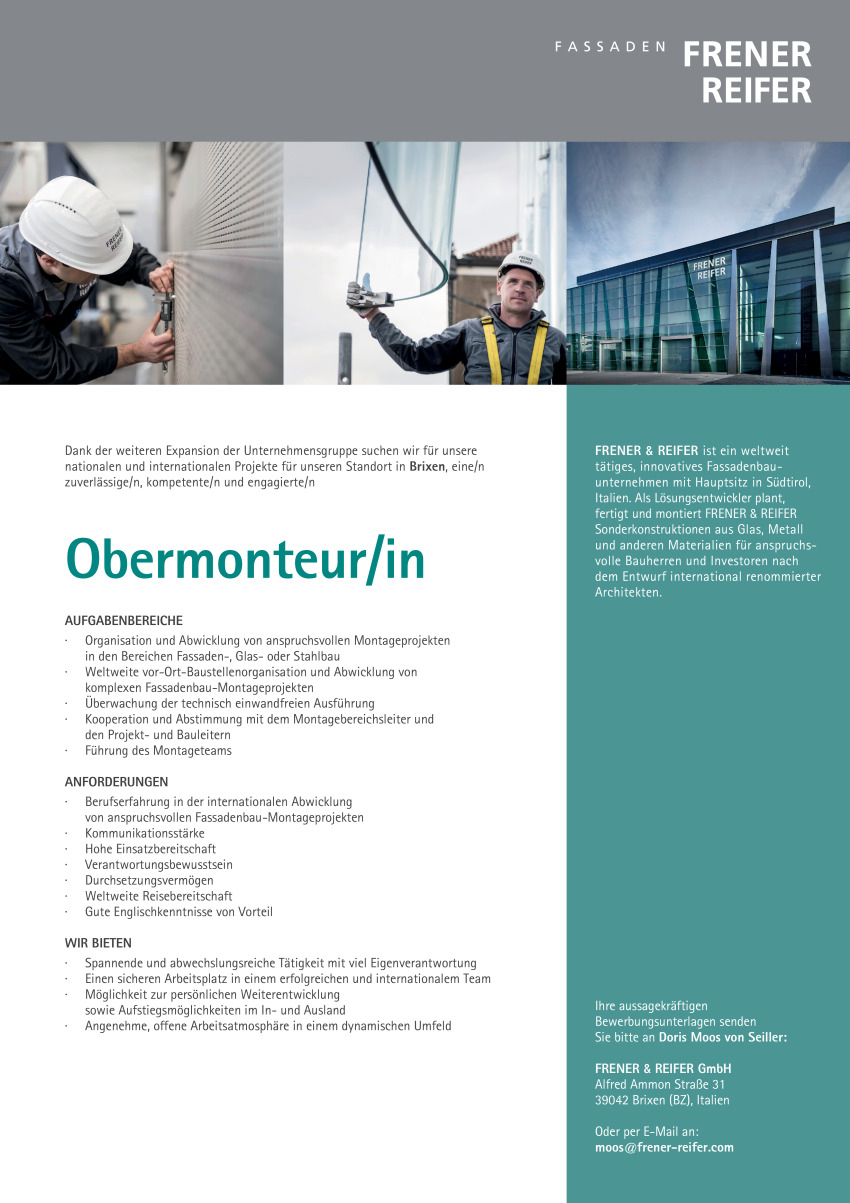 Obermonteur/in