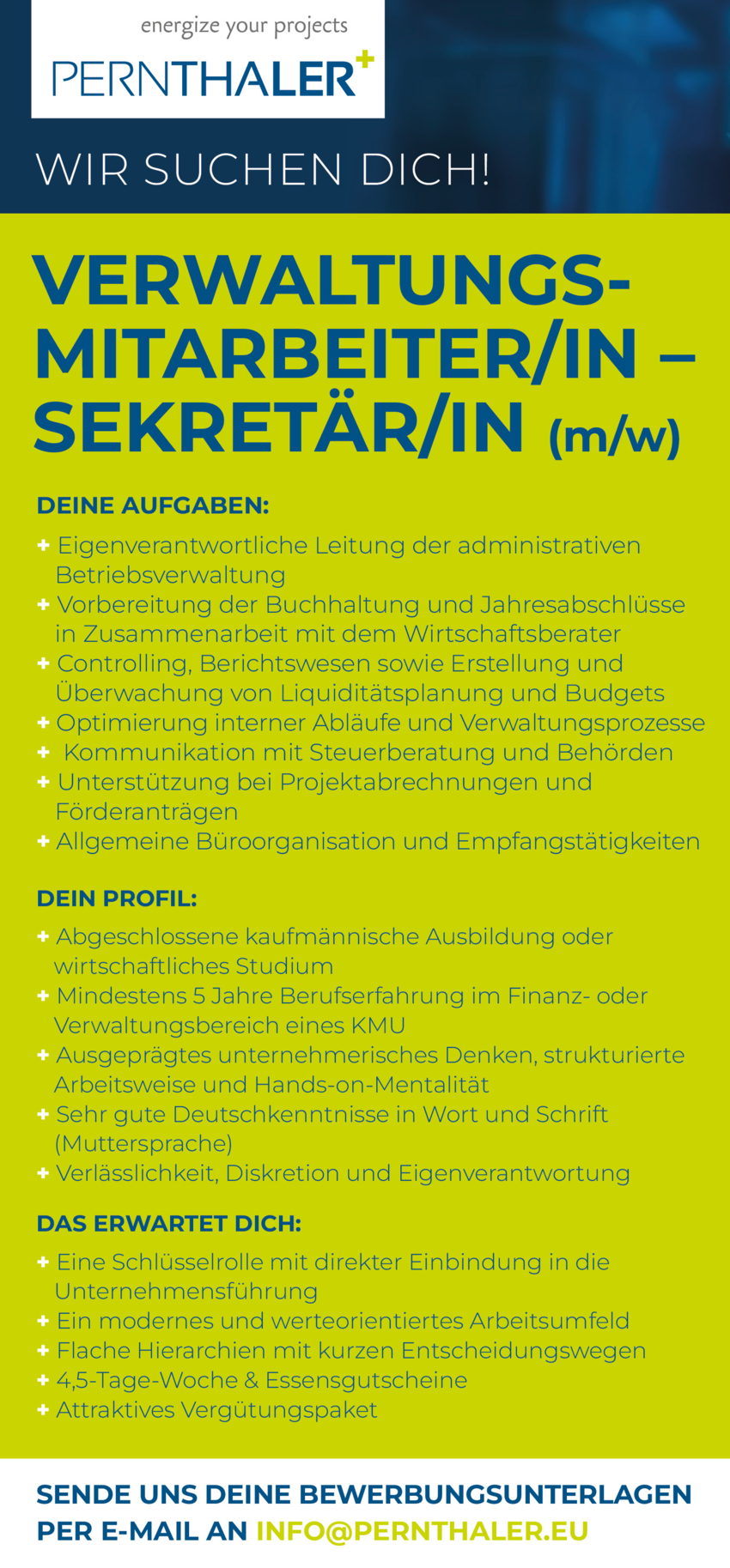 Verwaltungsmitarbeiter/in Sekretär/in