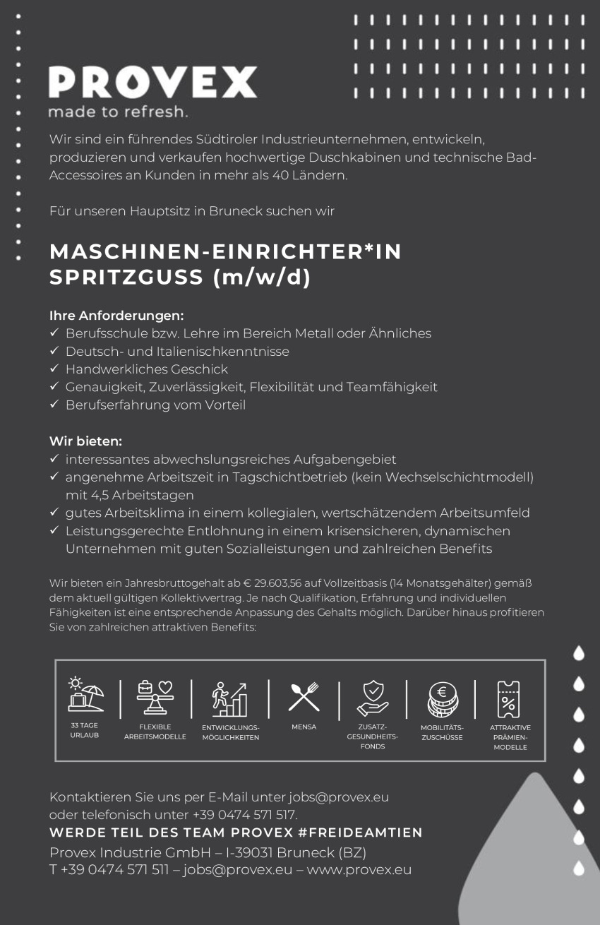 Maschinen-Einrichter*in Spritzguss (m/w/d)