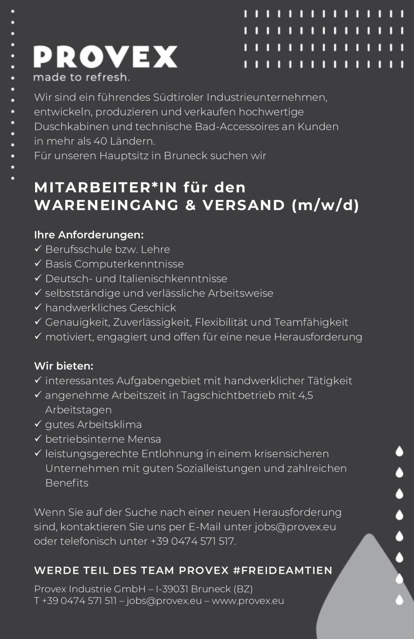 Mitarbeiter*in für den Wareneingang & Versand (m/w/d)