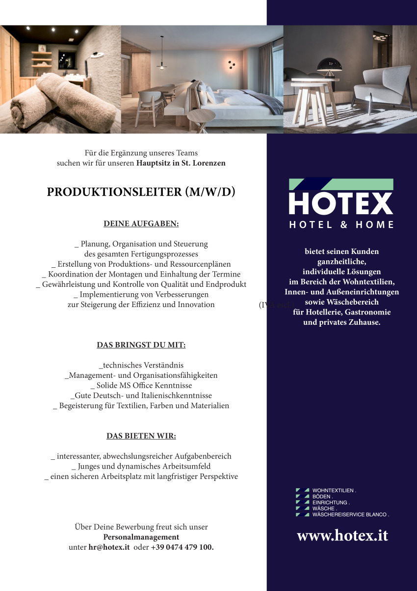 Produktionsleiter (m/w/d)