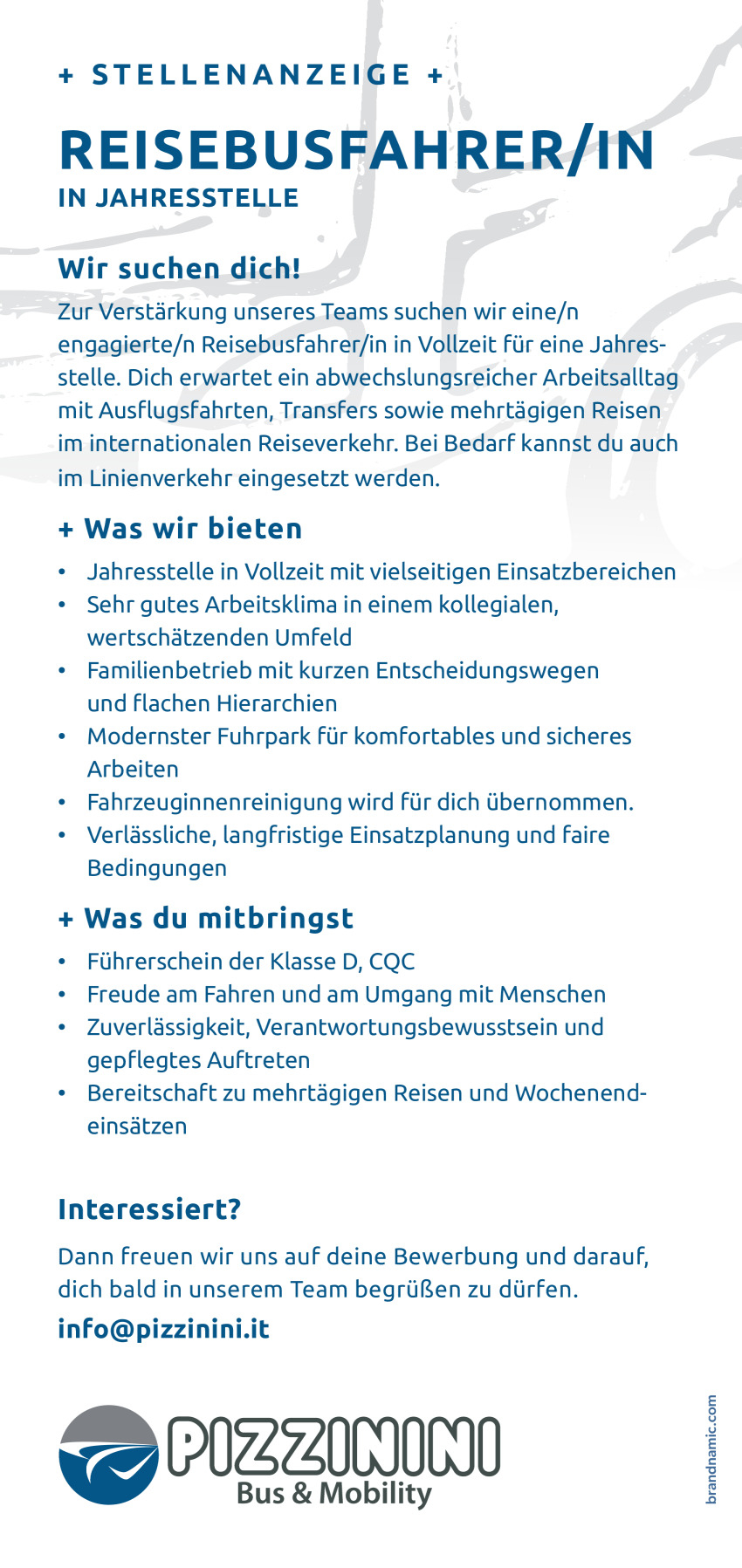 Reisebusfahrer/in in Jahresstelle