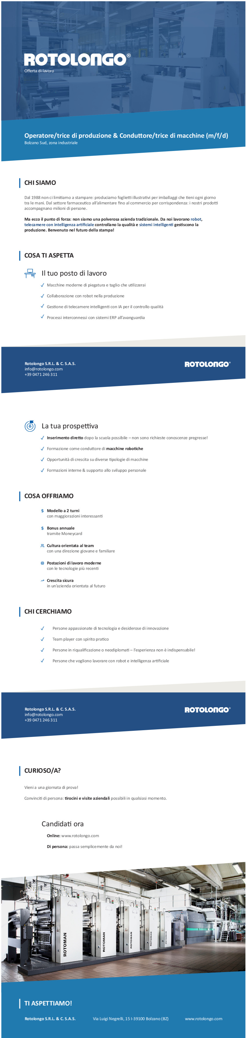 Operatore/trice di produzione & Conduttore/trice di macchine (m/f/d)