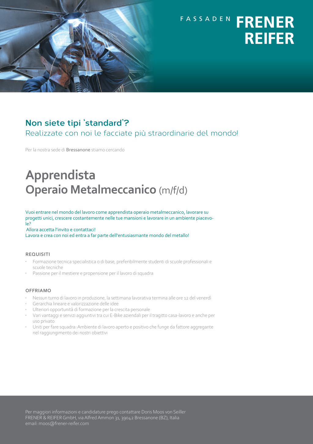 Apprendista Operaio Metalmeccanico (m/f/d)