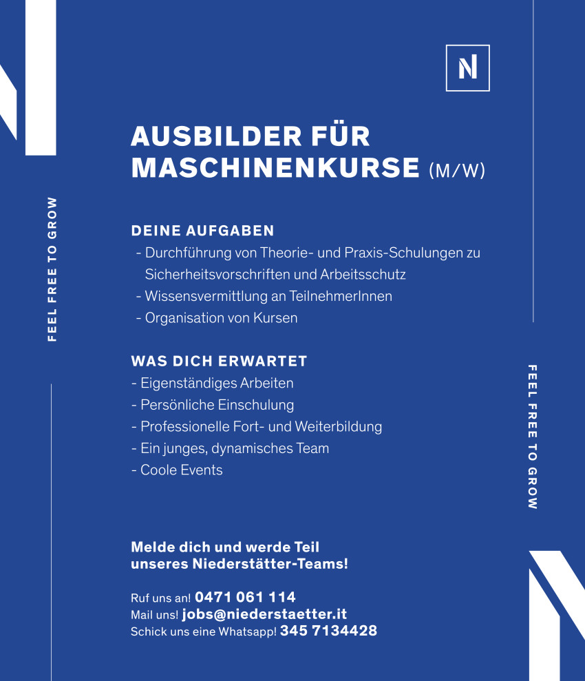 Ausbilder für Maschinenkurse (m/w/d)