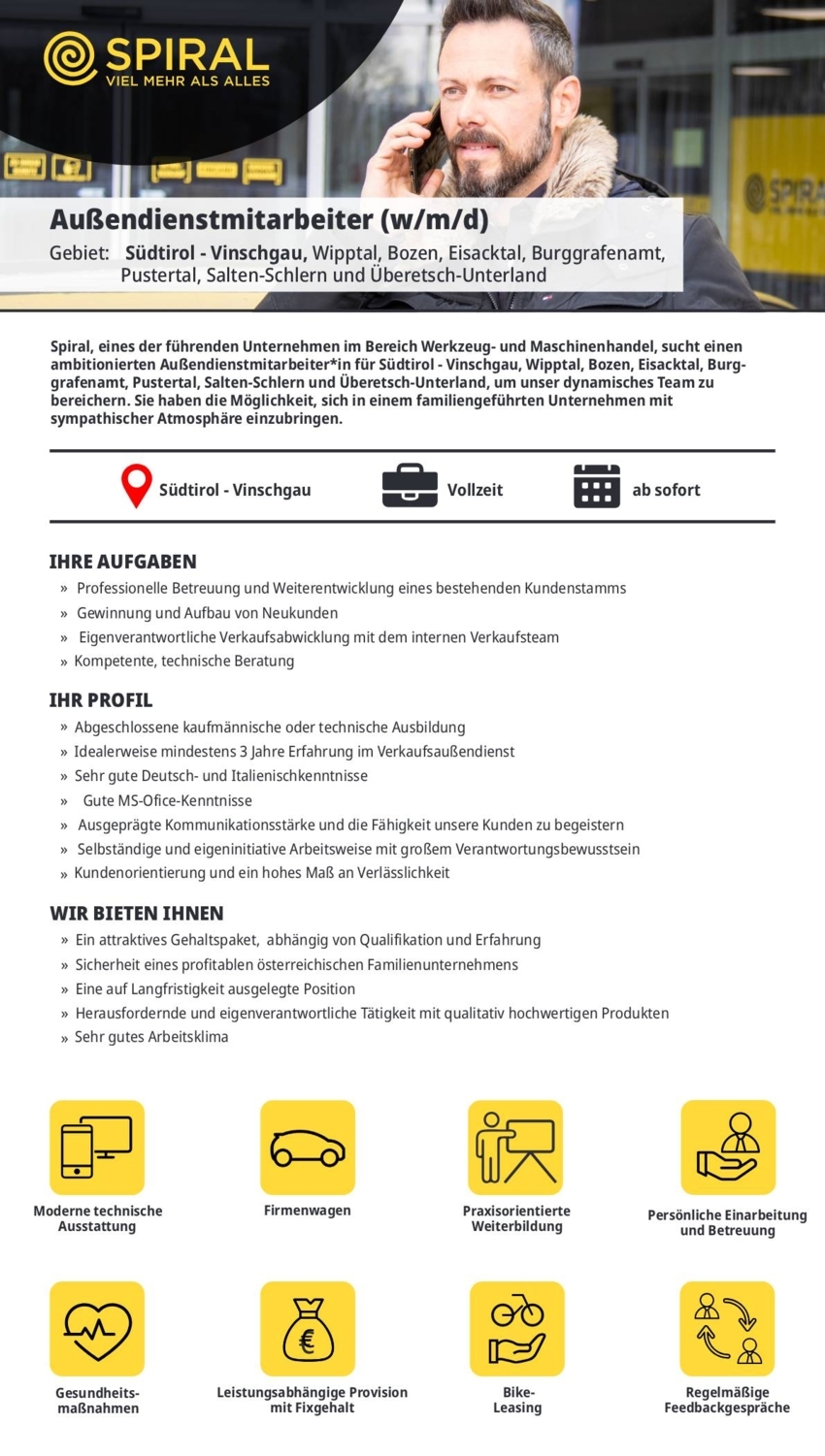 Außendienstmitarbeiter (w/m/d)