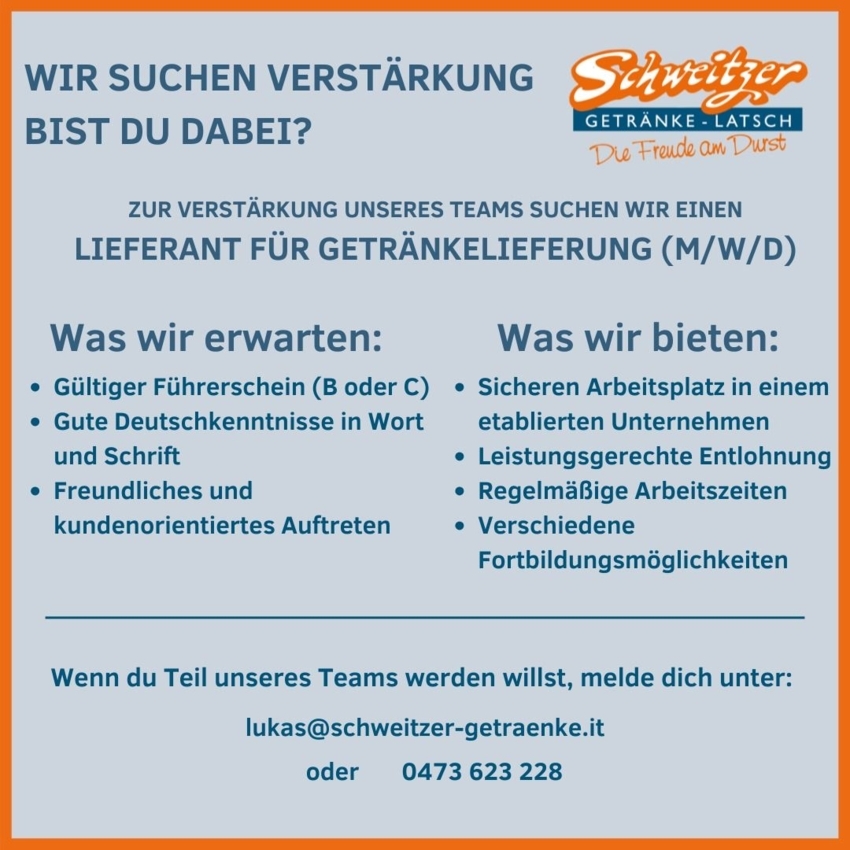 Getränkelieferant (m/w/d) 