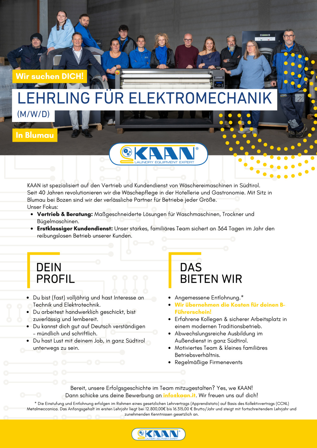 Lehrling für Elektromechanik 