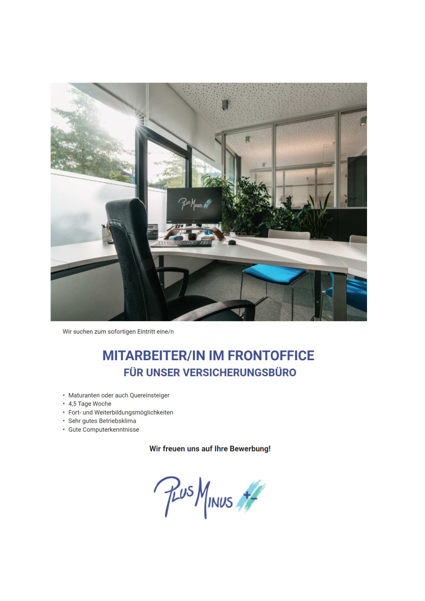 Mitarbeiter/in im Frontoffice 