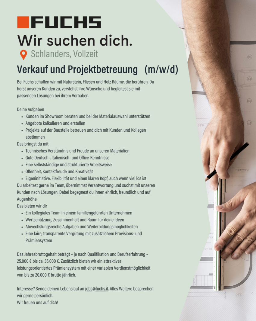 Verkauf und Projektbetreuung (m/w/d) 