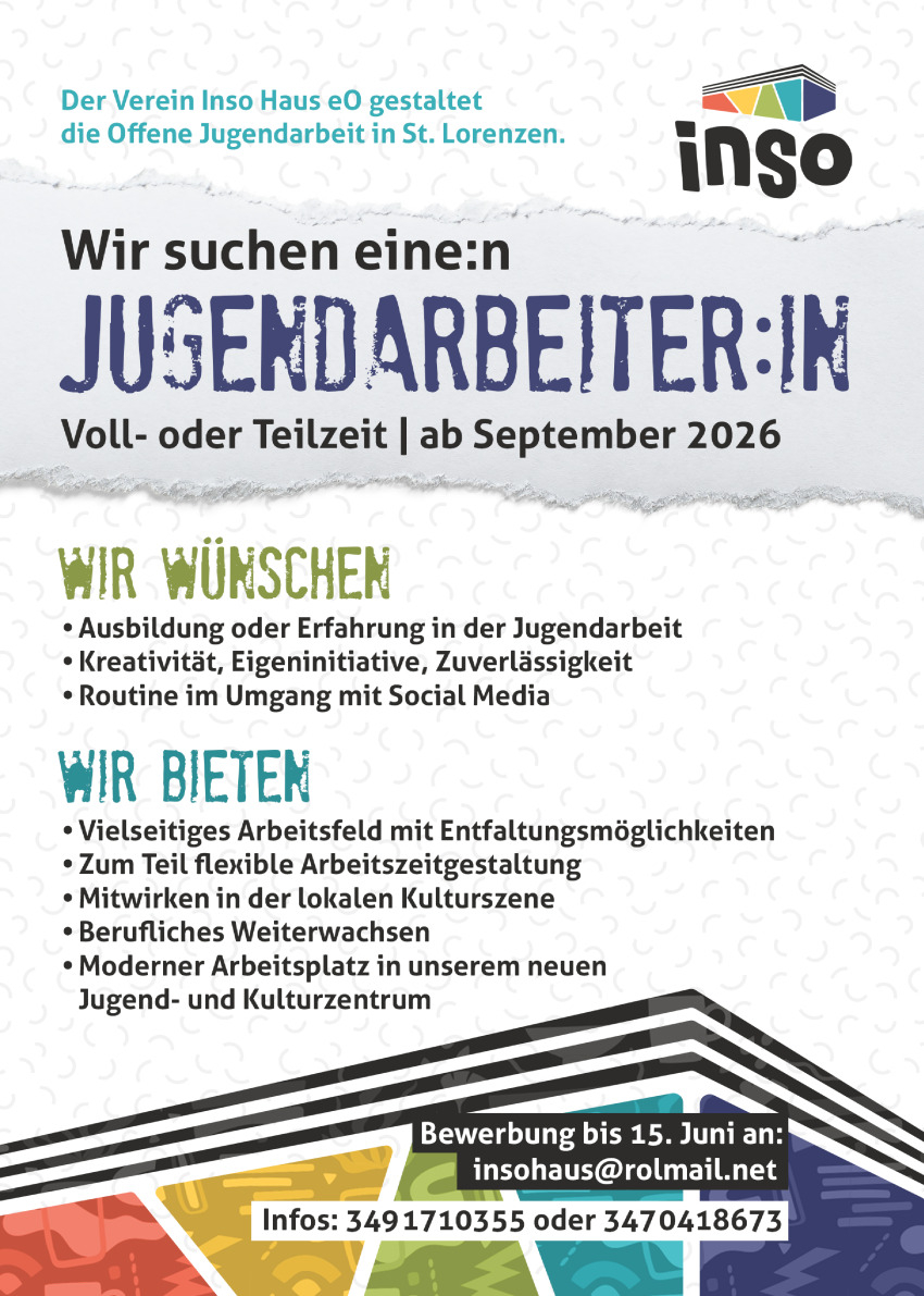 Jugendarbeiter*in Voll- oder Teilzeit