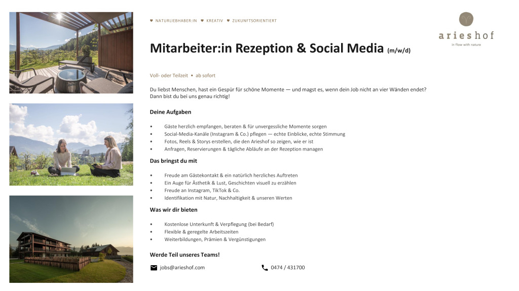 Rezeption & Social Media (m/w/d)