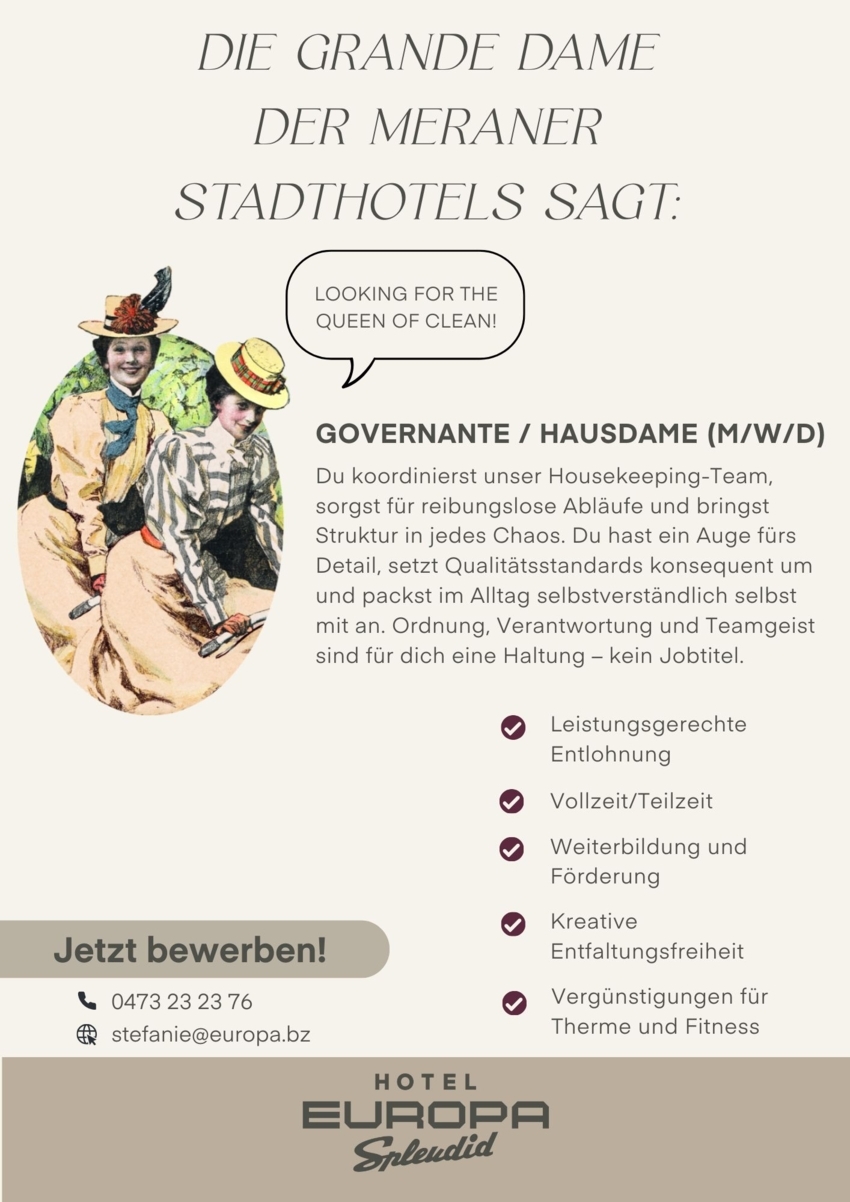 Gouvernante (m/w/d) ab sofort