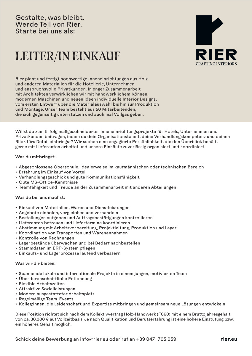Leiter/in Einkauf