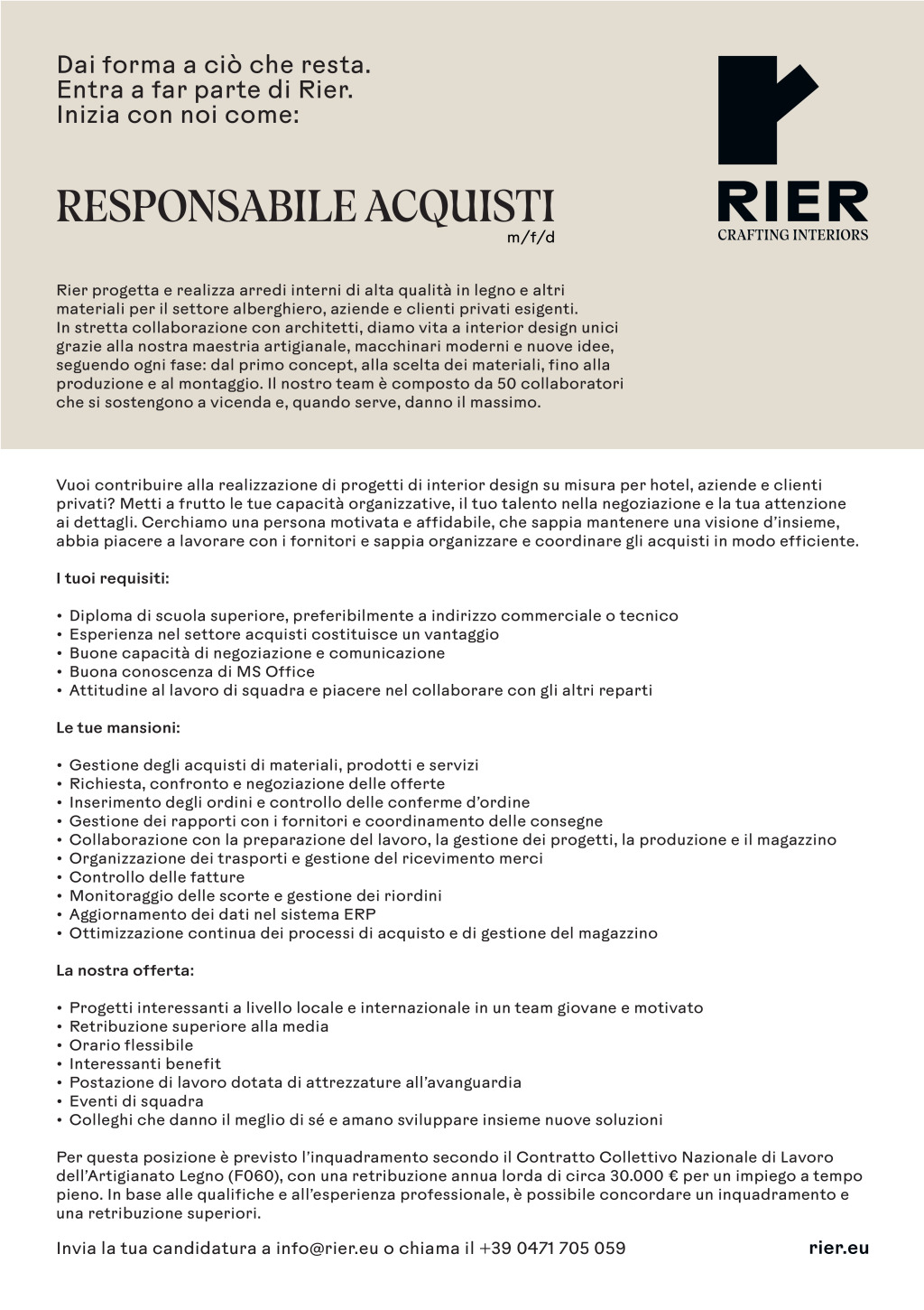 Responsabile Acquisti (m/f/d)