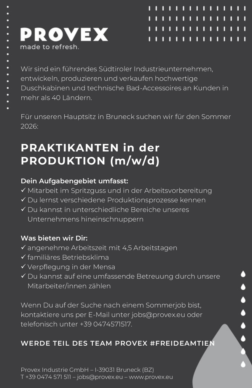 Praktikanten in der Produktion (m/w/d)
