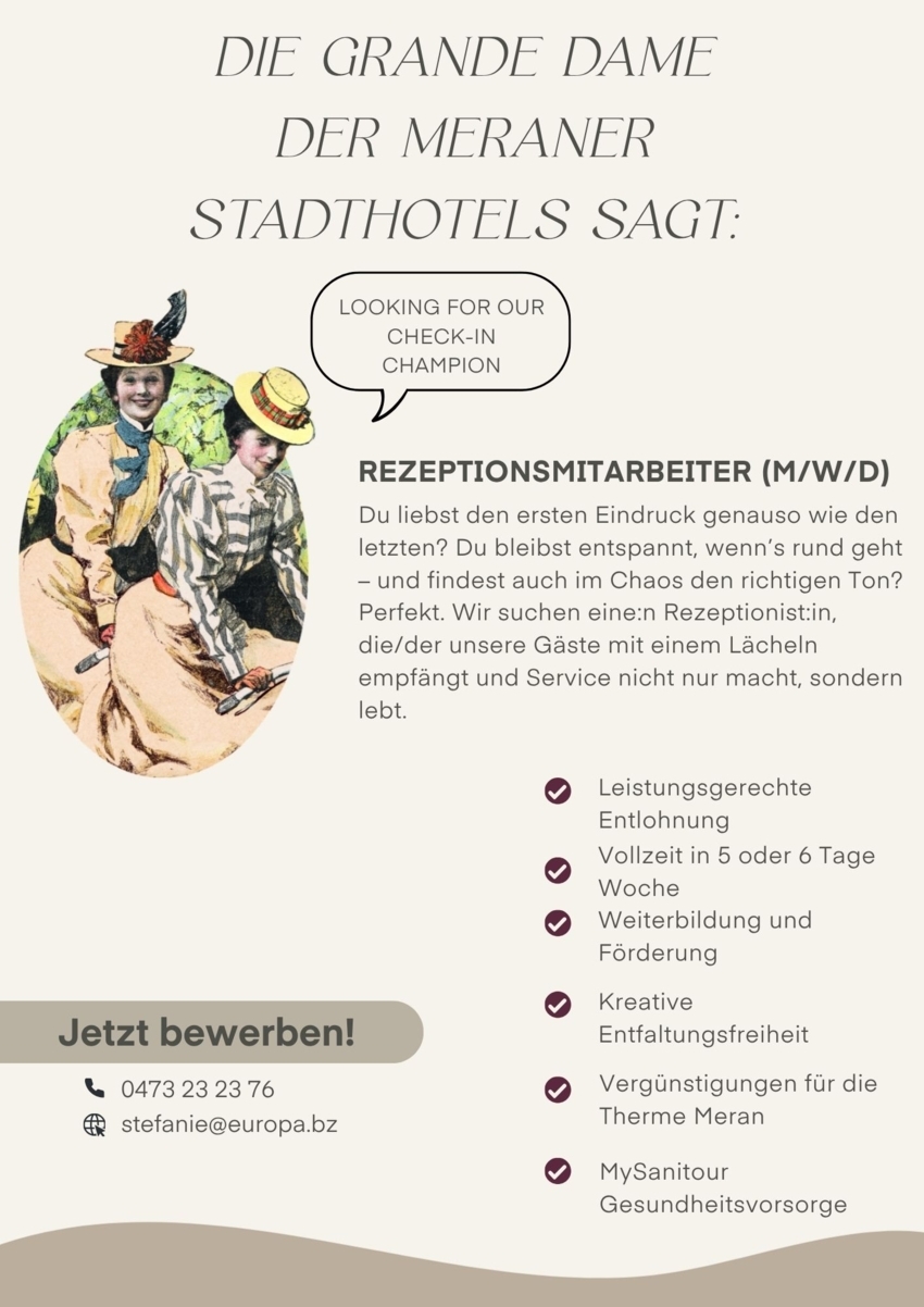 Rezeptionsmitarbeiter/in