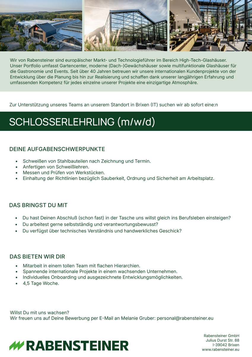 Schlosser-Lehrlinge (m/w/d)