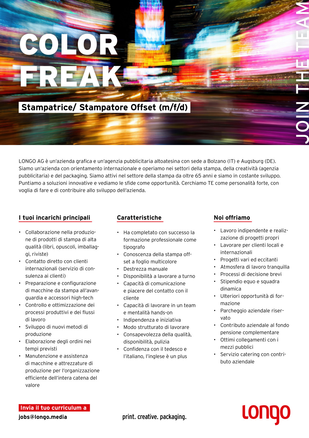 Stampatore / Stampatrice (m/f/d)