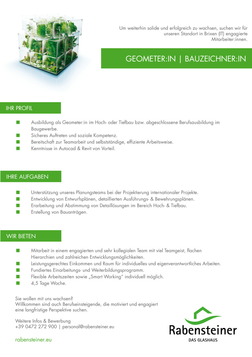 Geometer:in / Bauzeichner:in