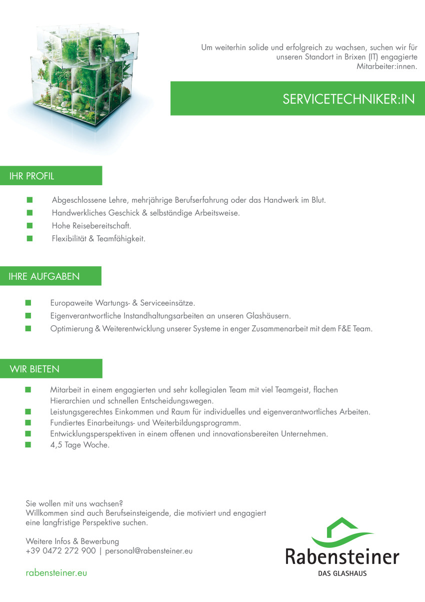 Monteur:in / Servicetechniker:in