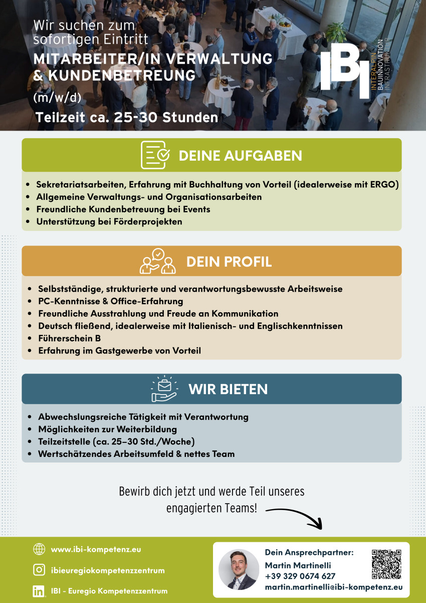 Mitarbeiter/in Verwaltung & Kundenbetreuung (m/w/d)