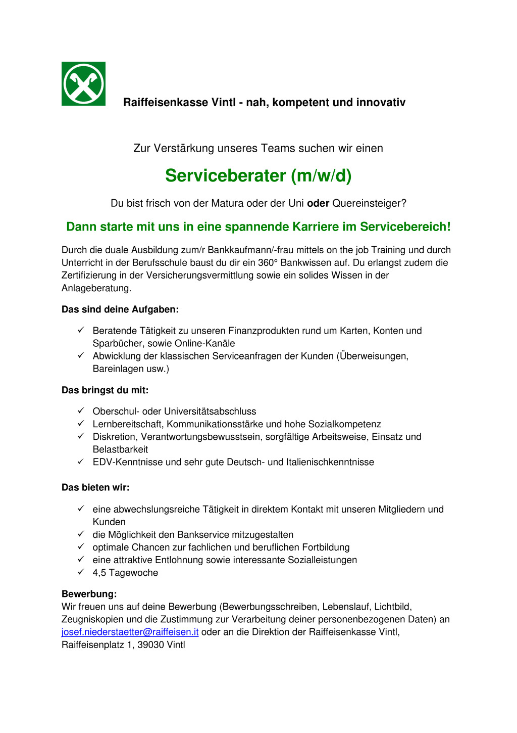 Serviceberater (m/w/d)