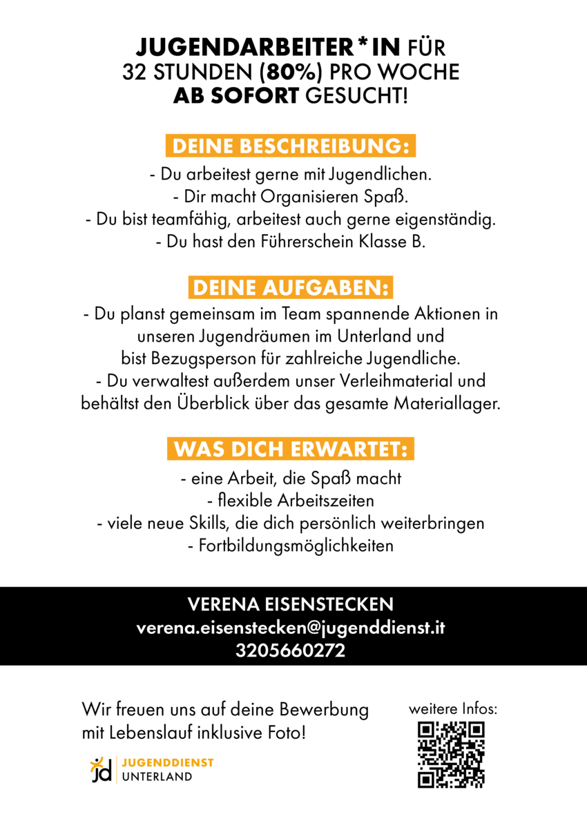 Jugendarbeiter 80% (m/w/d)