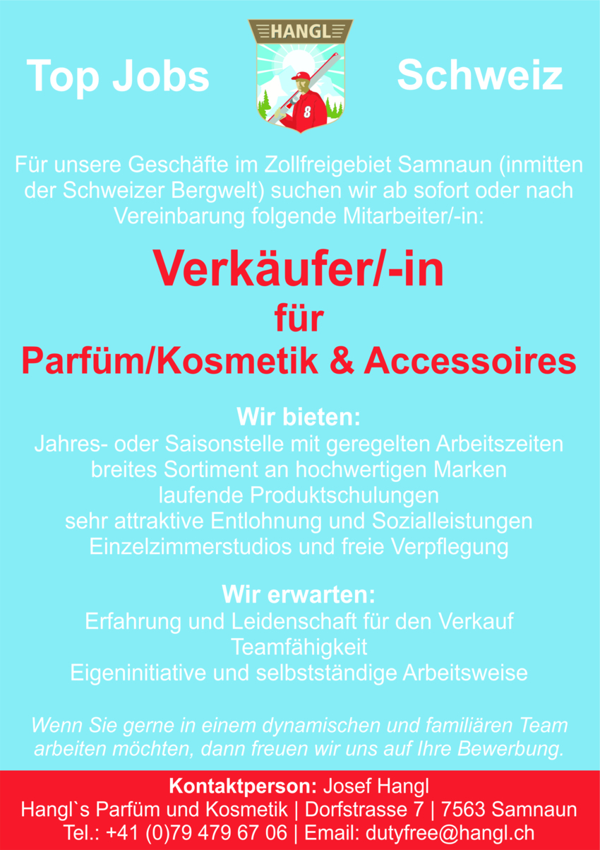 Verkäufer/-in für Parfüm / Kosmetik & Accessoires in Vollzeit