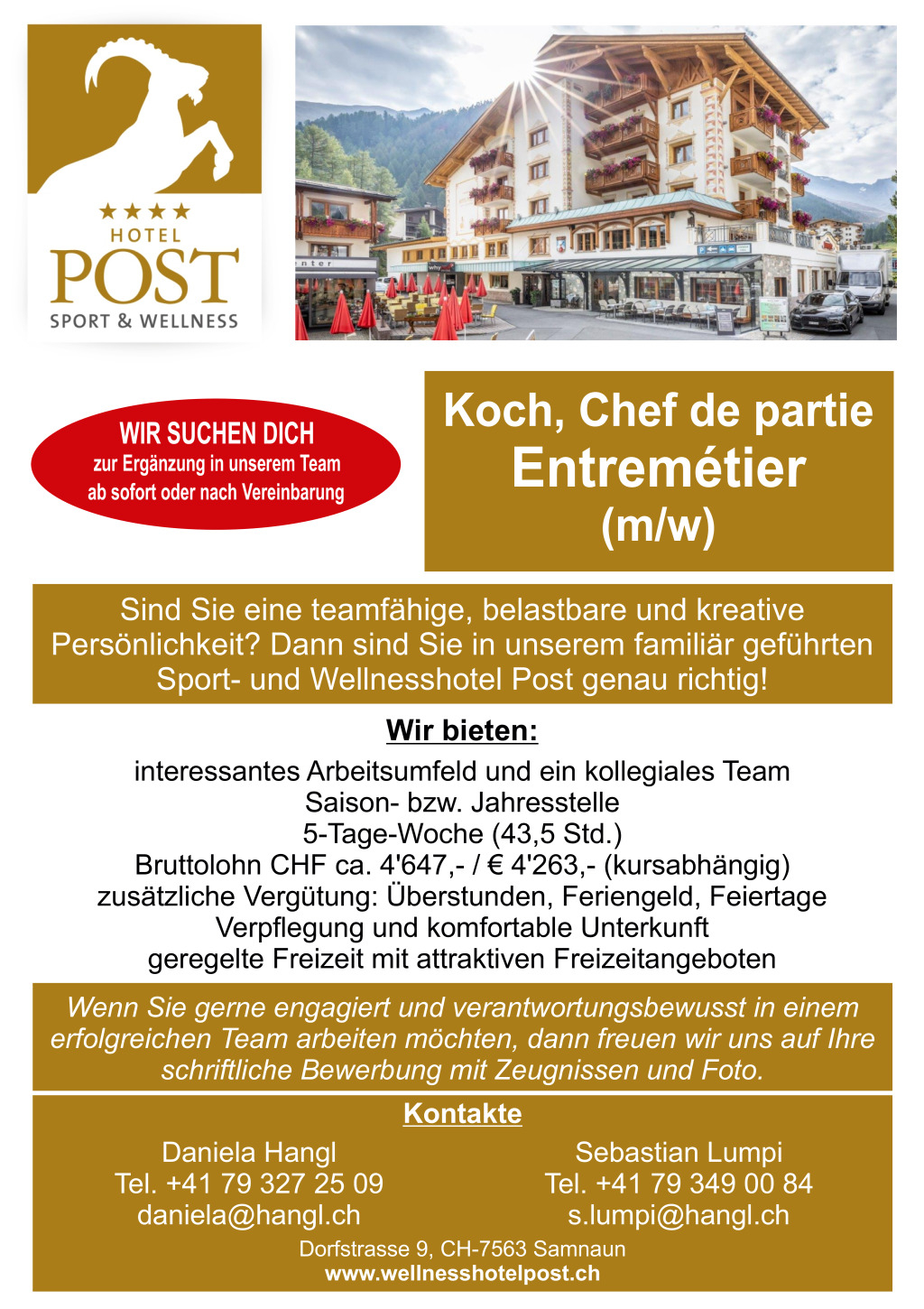 Koch / Chef de Partie / Entremétier (m/w) - Vollzeit