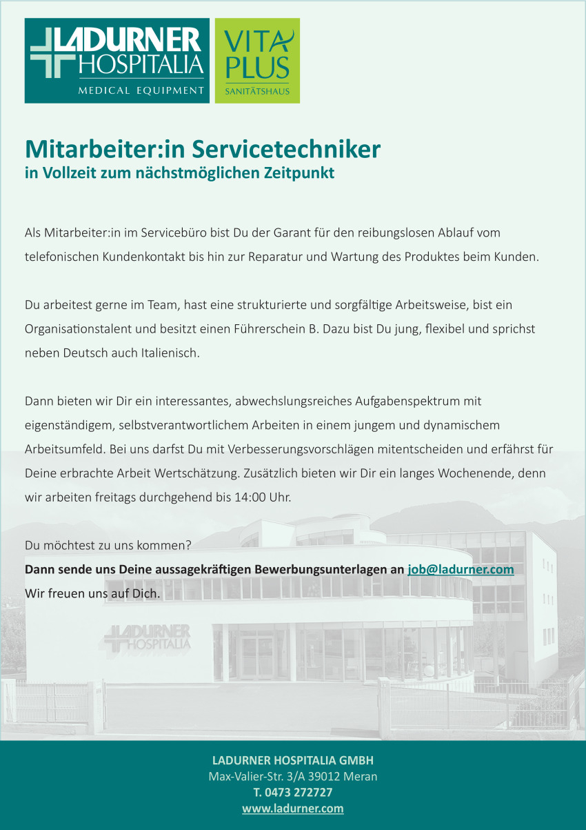 Mitarbeiter:in Servicetechniker