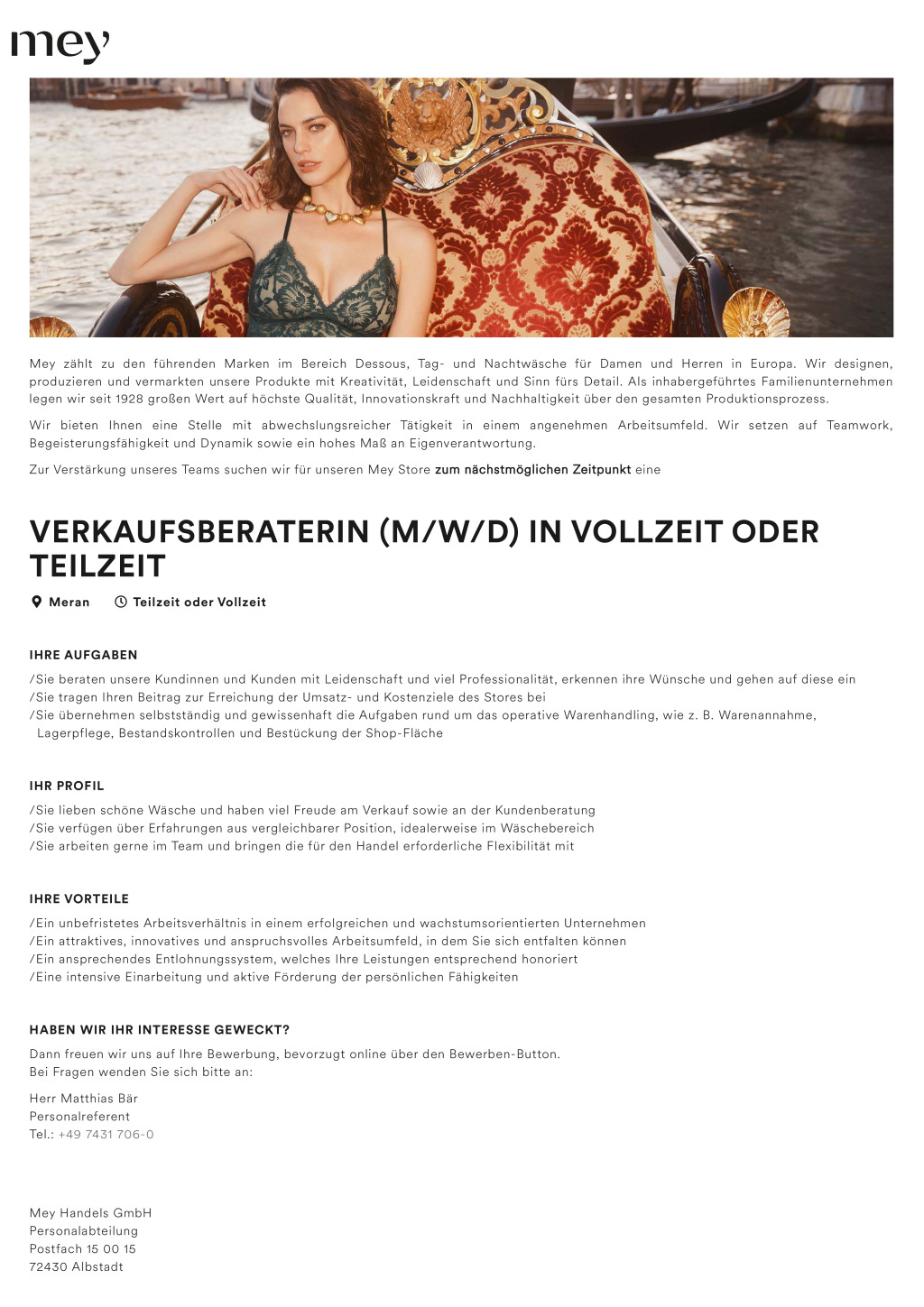 Verkaufsberater/in (m/w/d) in Voll- oder Teilzeit