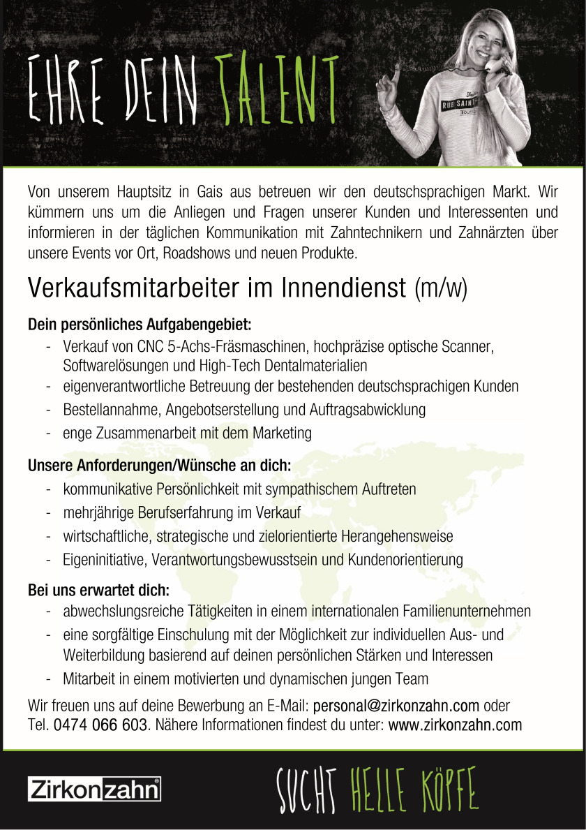 Verkaufsmitarbeiter im Innendienst (m/w)