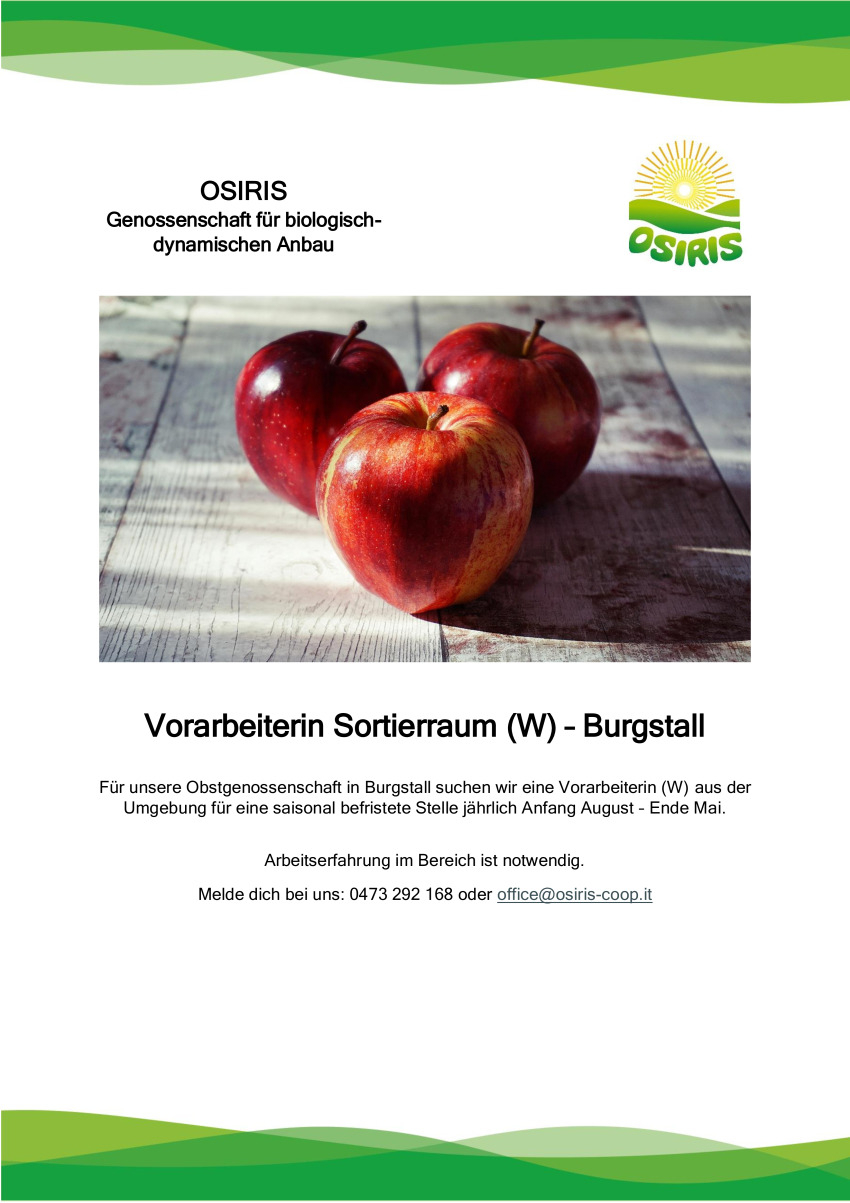 Vorarbeiterin Sortierraum (W)