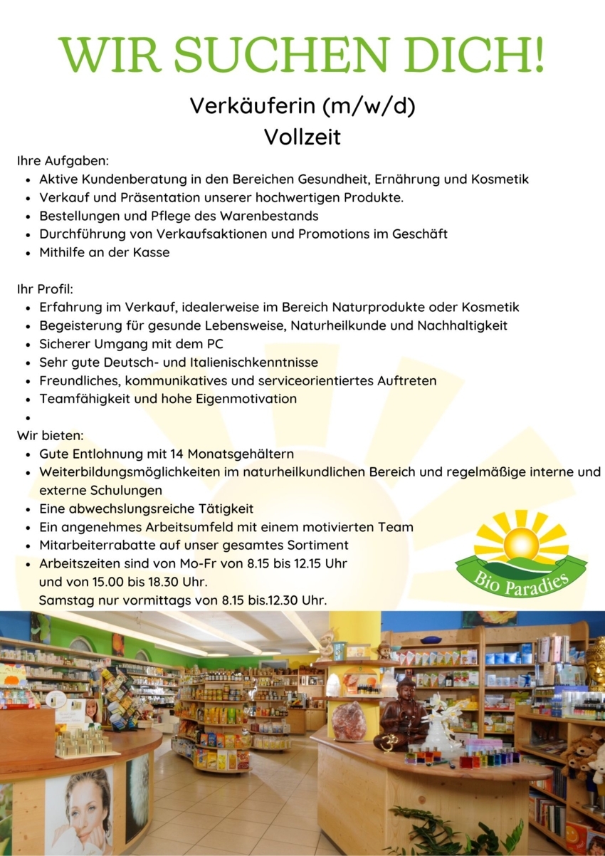 Verkäuferin (m/w/d)