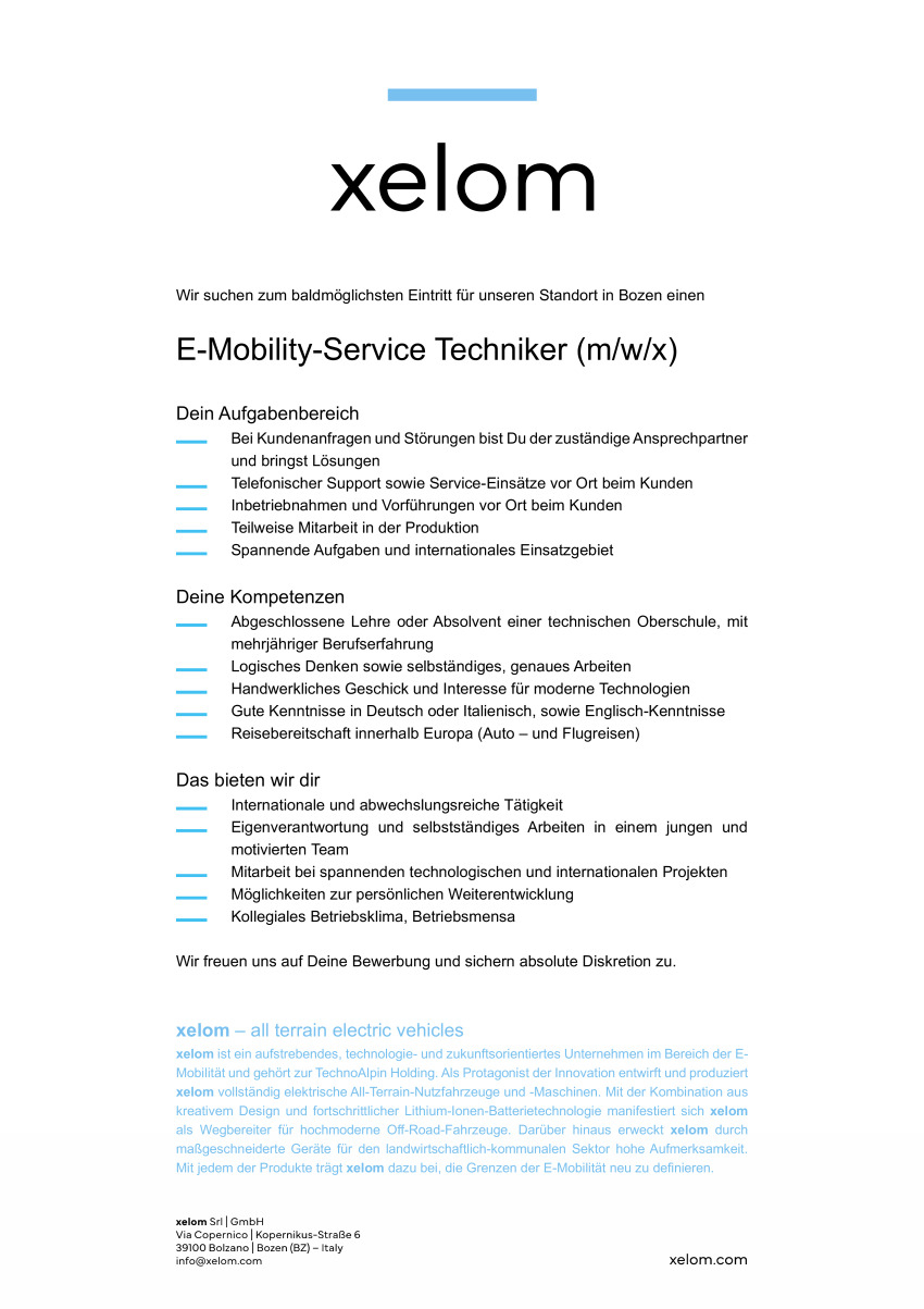 E-Mobility - Service Techniker (m/w/x)