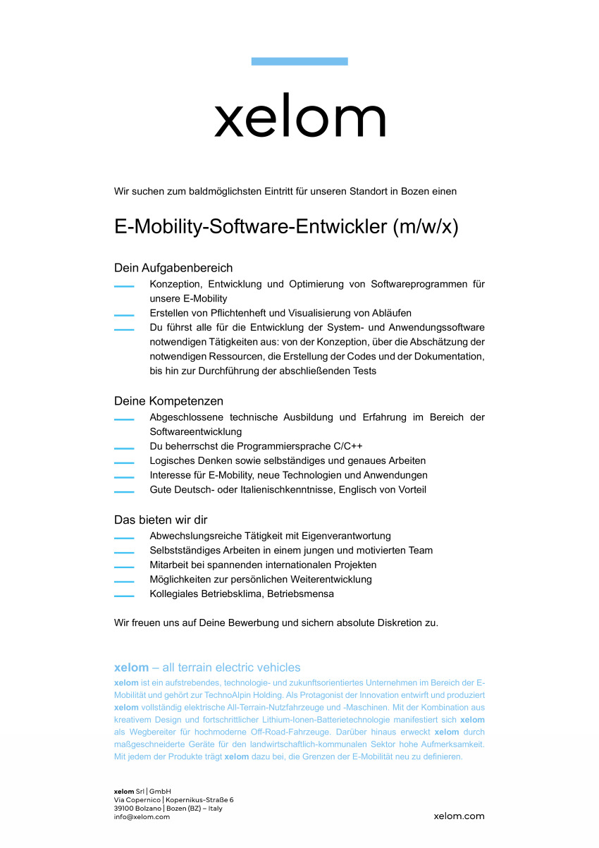 E-Mobility - Software-Entwickler (m/w/d)