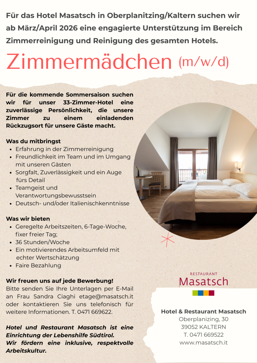 Zimmermädchen (m/w/d)